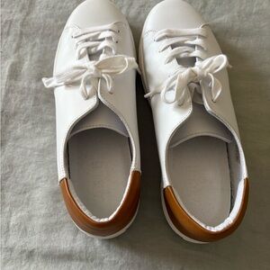 Able Women's White Sneakers with Brown Accent